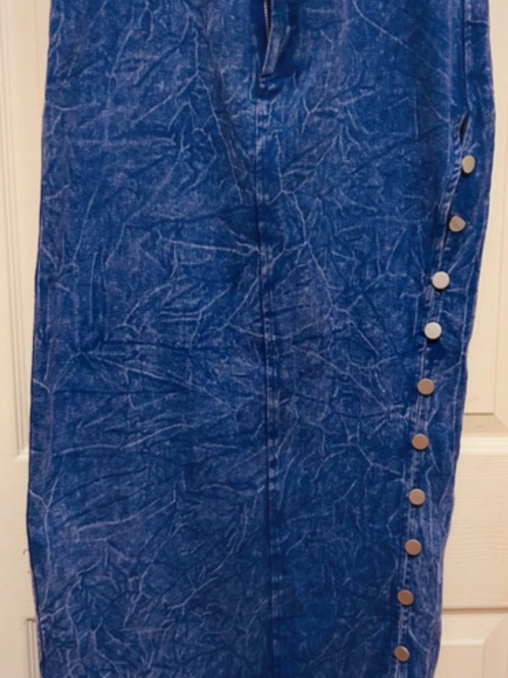 Fashion Nova Blue Mineral Wash Denim Maxi Skirt